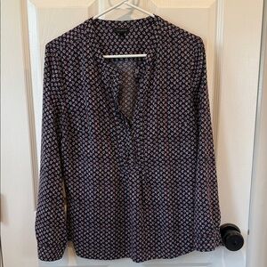 Talbots  Blue Floral Top